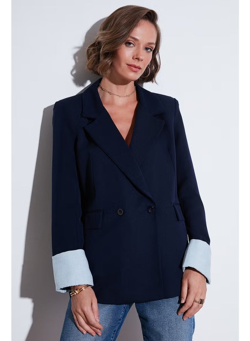 Lela Regular Fit Double Breasted Blazer Jacket Women's Jacket 611BC00025 - Image 1